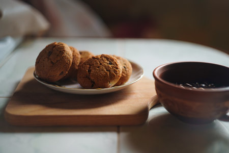 Food photos with coffee beans and cookies. High quality photo
