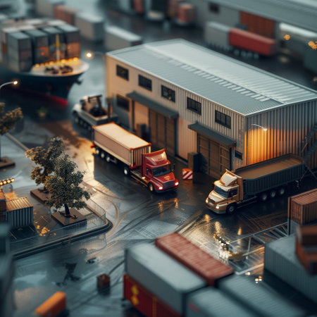 Transportation and the concept of logistics transportation. Trucks, ships, planes, logistics of cargo delivery. High qualityの素材