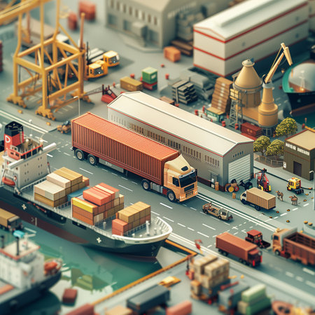 Transportation and the concept of logistics transportation. Trucks, ships, planes, logistics of cargo delivery. High qualityの素材