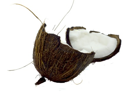 Broken coco isolated on a white background