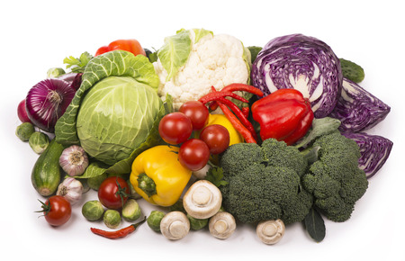 Fresh vegetables isolated on whiteの写真素材