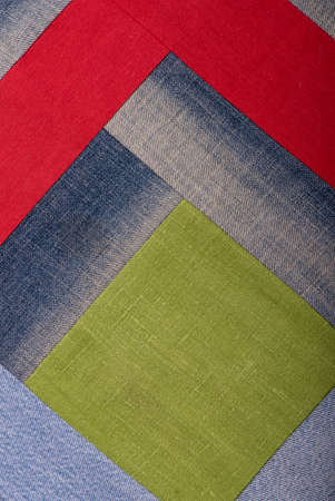 Dark blue denim background, detailed texture with vignette.の写真素材