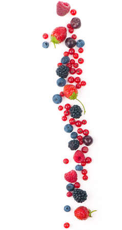 berry mix isolated on a white background.