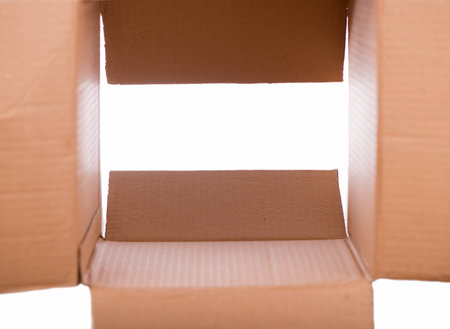 cardboard box isolated on a white background.