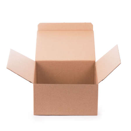 cardboard box isolated on a white background.の写真素材