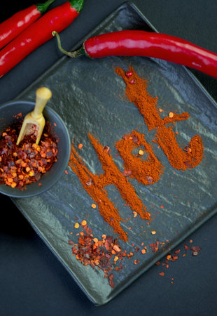 Chili pepper isolated on a black background.の写真素材