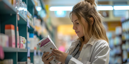A focused young lady reads intently in a bookstore. perfect for educational and lifestyle themes. A.I.の素材