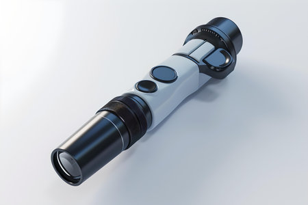 3D rendered illustration of a modern telescope. sleek design, perfect for educational or scientific use. A.I.の素材