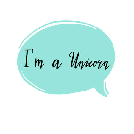 Unicorn lettering text for baby girl icon