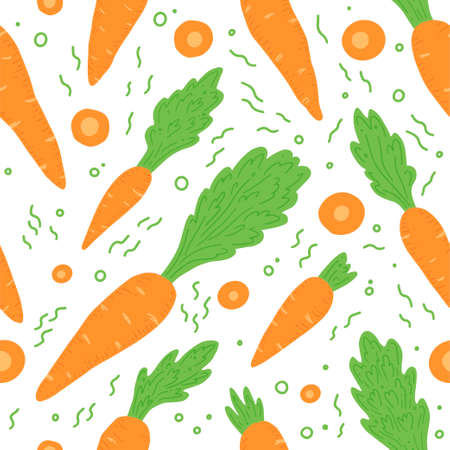 Carrot pattern seamless illustration for background, print, texture.のイラスト素材