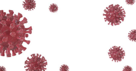 Virus 3d illustartion. Coronavirus, COVID-19, corona virus, SARS-CoV-2, pandemic concept background...