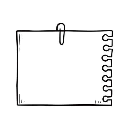 Hand drawn paper memo sticky. Doodle sketch style. Reminder paper sticker for pin notice, text. Vector illustration.のイラスト素材