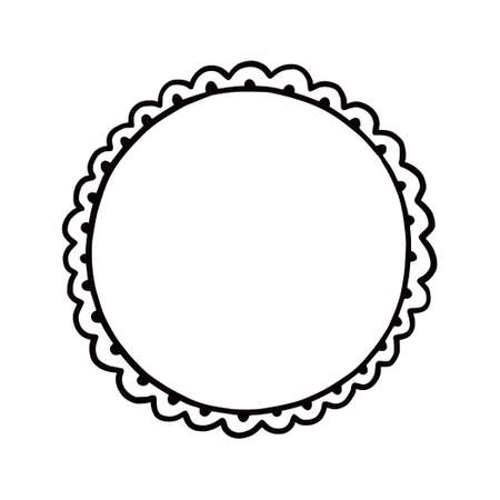 Hand drawn photo frame, picture border. Doodle sketch style. Frame of scribble, squiggly. Vector illustration.のイラスト素材