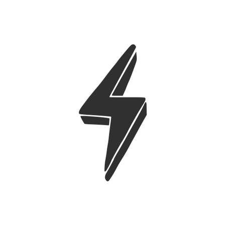 Hand drawn electric lightening element. Comic doodle sketch style. Thunderbolt for flash, energy concept icon. Vector illustration.のイラスト素材