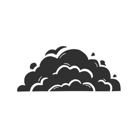 Hand drawn explosion cloud, splash smoke element. Comic doodle sketch style. Splash cloud icon. Isolated vector illustrationのイラスト素材