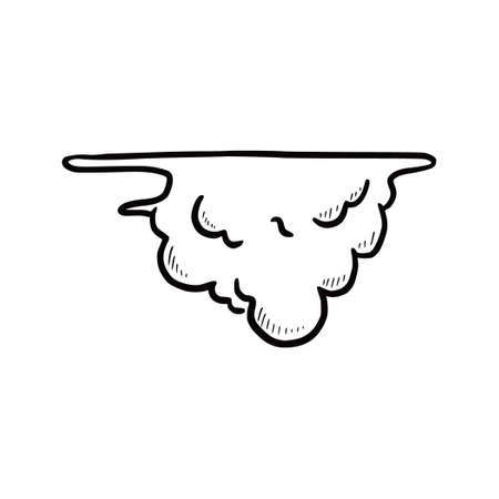Hand drawn cloud set. Doodle sketch style cloud. Simple outline scribble draw. Vector illustration.のイラスト素材