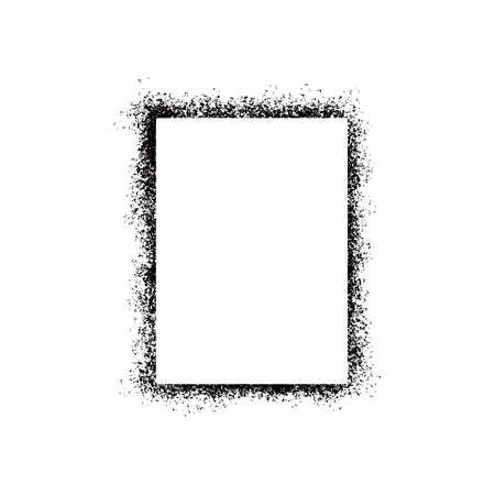 Stencil spray paint frame. Grunge graffiti style black frame. Isolated vector illustration with drop paint border. Stencil spray effect.のイラスト素材