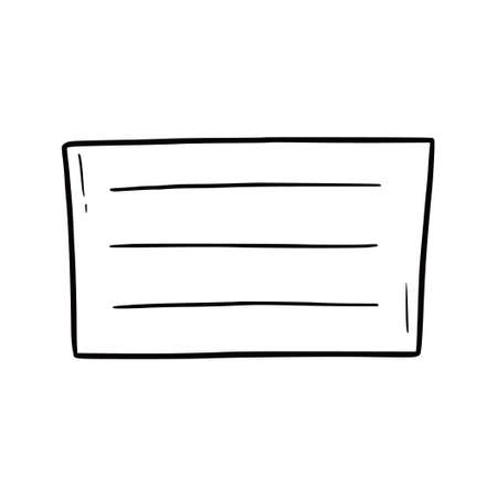 Hand drawn paper memo sticky. Doodle sketch style. Reminder paper sticker for pin notice, text. Vector illustrationのイラスト素材