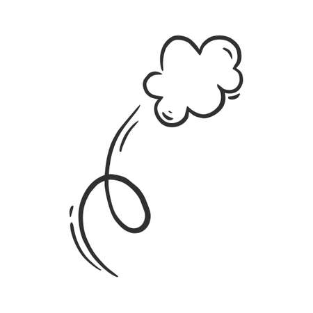Hand drawn explosion cloud, splash smoke element. Comic doodle sketch style. Splash cloud icon. Isolated vector illustrationのイラスト素材