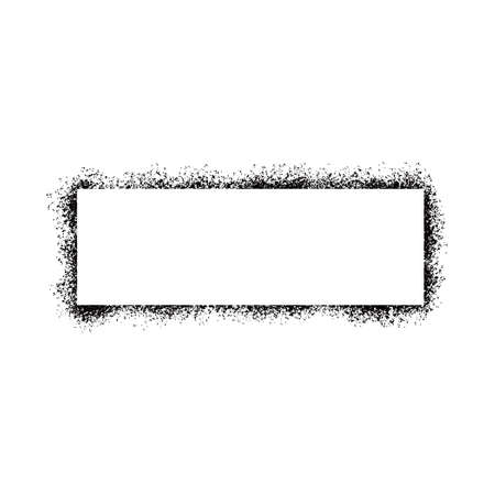 Stencil spray paint frame. Grunge graffiti style black frame. Isolated vector illustration with drop paint border. Stencil spray effect.のイラスト素材