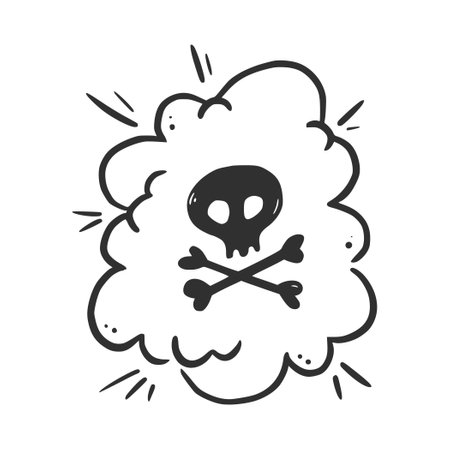 Swear word speech bubble. Curse, rude, swear word for angry, bad, negative expression. Hand drawn doodle sketch style. Vector illustration isolated on white background.のイラスト素材