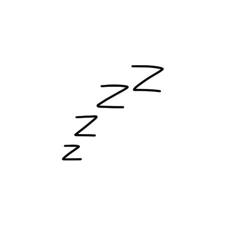 Sleep zzzz doodle symbol set. Sleepy dream icon. Doodle comic sketch style vector illustration.のイラスト素材