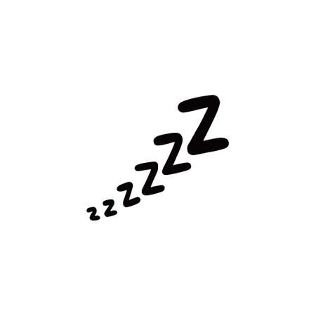 Sleep zzzz doodle symbol set. Sleepy dream icon. Doodle comic sketch style vector illustration.のイラスト素材