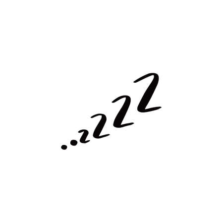 Sleep zzzz doodle symbol set. Sleepy dream icon. Doodle comic sketch style vector illustration.のイラスト素材