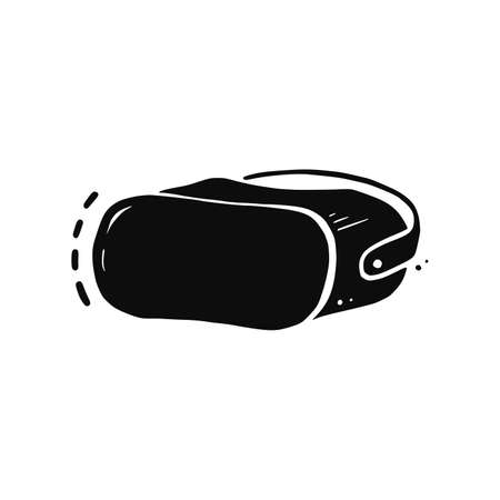 Vr glasses hand drawn doodle element. Sketch line style vr helmet. Vector illustration isolated.のイラスト素材