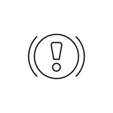 Alert, risk sign line icon. Caution, warning, exclamation mark thin editable line stroke icon. Alert information, accident notification vector illustration.のイラスト素材