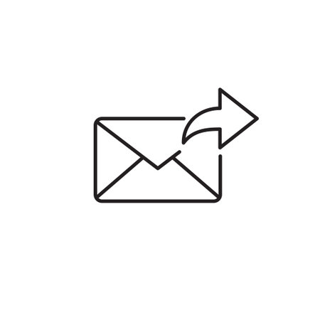 Mail send line icon. Email letter send, web message outline icon. Isolated vector illustration.のイラスト素材