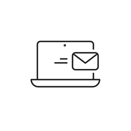 Email send line icon. Electronic letter, web correspondence send icon. Isolated vector illustrationのイラスト素材