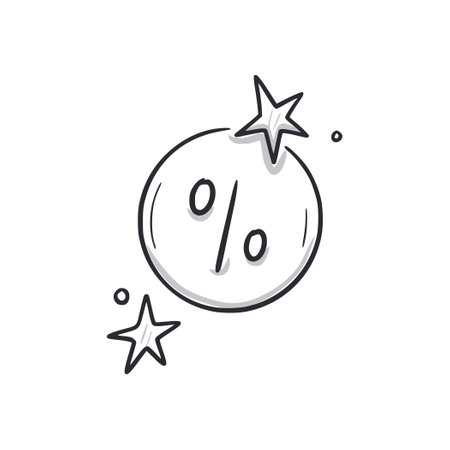 Bonus point earn doodle icon. Reward bonus point hand drawn sketch style icon. Loyalty program, gift doodle drawn concept. Vector illustration.のイラスト素材