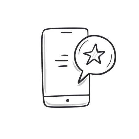 Phone bonus message doodle icon. Smartphone customer message hand drawn sketch style icon. Bonus earn, loyalty program doodle drawn concept. Vector illustrationのイラスト素材