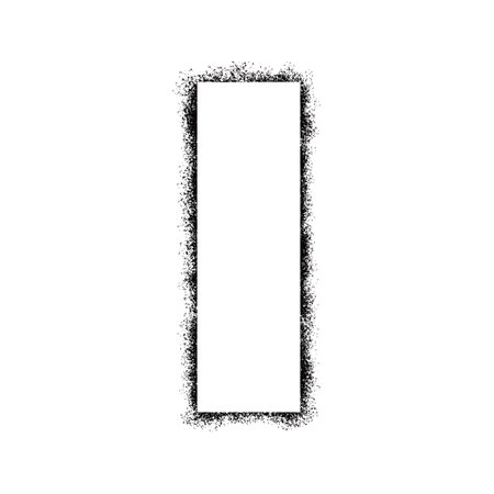 Stencil spray paint frame. Grunge graffiti style black frame. Isolated vector illustration with drop paint border. Stencil spray effect.のイラスト素材