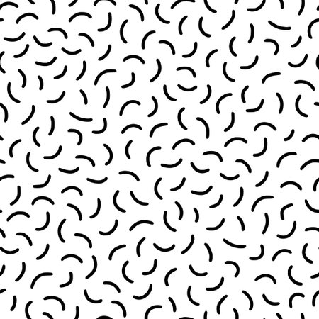 Small dash pattern on white background. Hand drawn small black dash seamless pattern. Simple minimal abstract, geometric texture design seamless background. Vector illustrationのイラスト素材