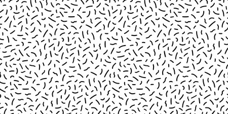 Small dash pattern on white background. Hand drawn small black dash seamless pattern. Simple minimal abstract, geometric texture design seamless background. Vector illustrationのイラスト素材