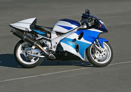 The big beautiful, stylish motorcycle on road.