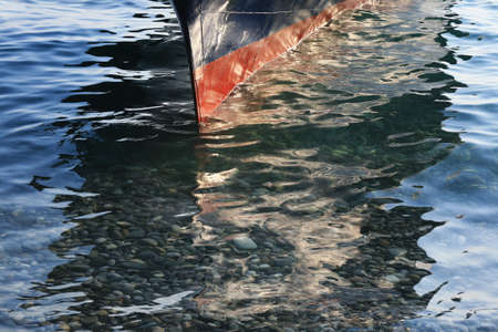 ship the close up which has moored to seacoastの写真素材