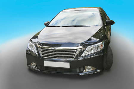 big black luxury of car isolatedの写真素材