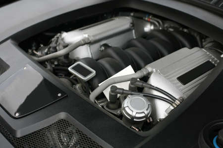 engine powerful luxury of new carの写真素材