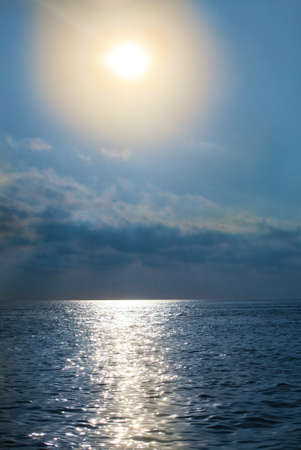 beautiful landscape with sea sky and  sunの写真素材