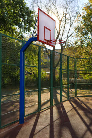 sports ground with basketball basket outside