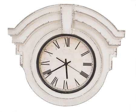 Vintage round wall isolated on white clockの写真素材