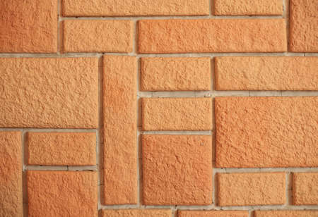 decorative bricklaying on wall insideの写真素材