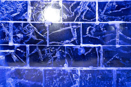 ice transparent wall from rectangular blocksの写真素材
