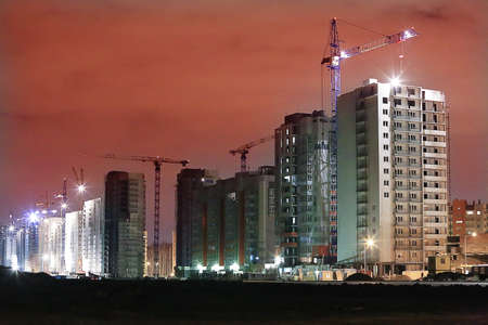 construction of modern residential buildings in the new district of the cityの写真素材