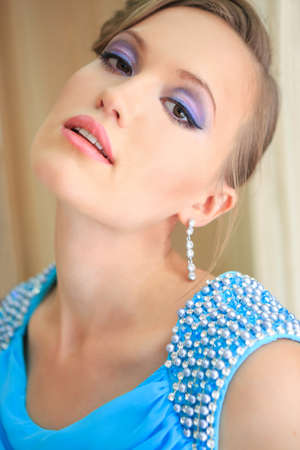 portrait of the beautiful young glamourous womanの写真素材