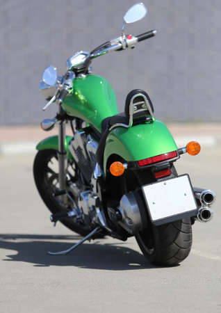 beautiful brilliant powerful motorcycle on asphaltの写真素材