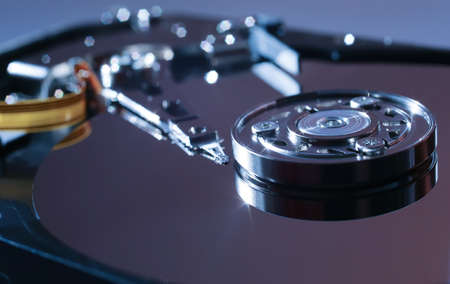 metal hard disk of the computer for data recording